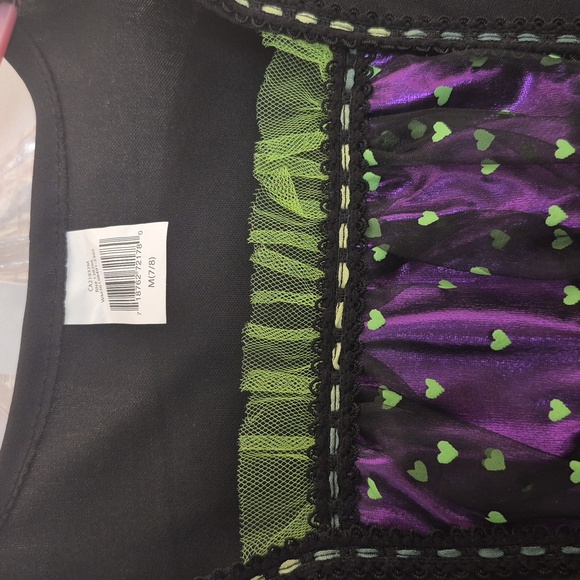 Kids Witch Costume - Purple and Green 7/8 - Picture 2 of 4